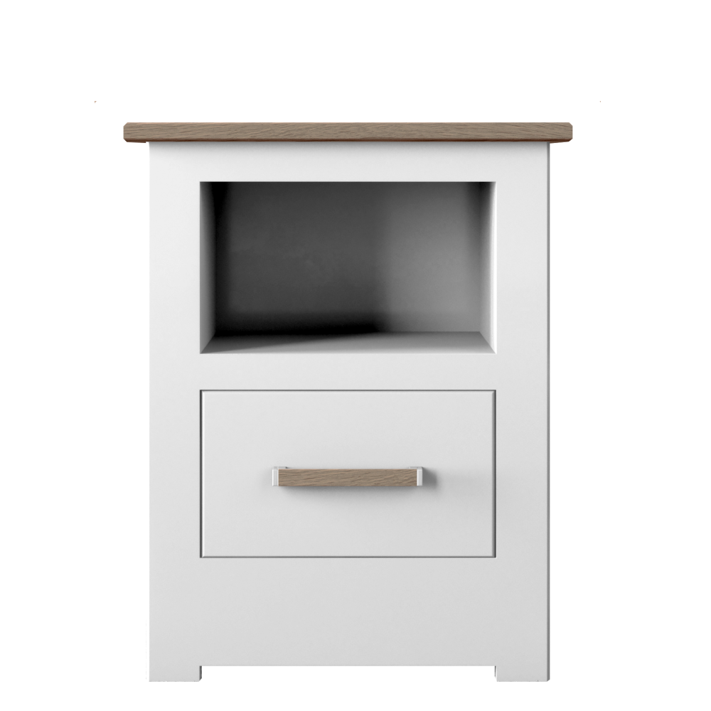 Modo Painted 1 Drawer Open Shelf Bedside