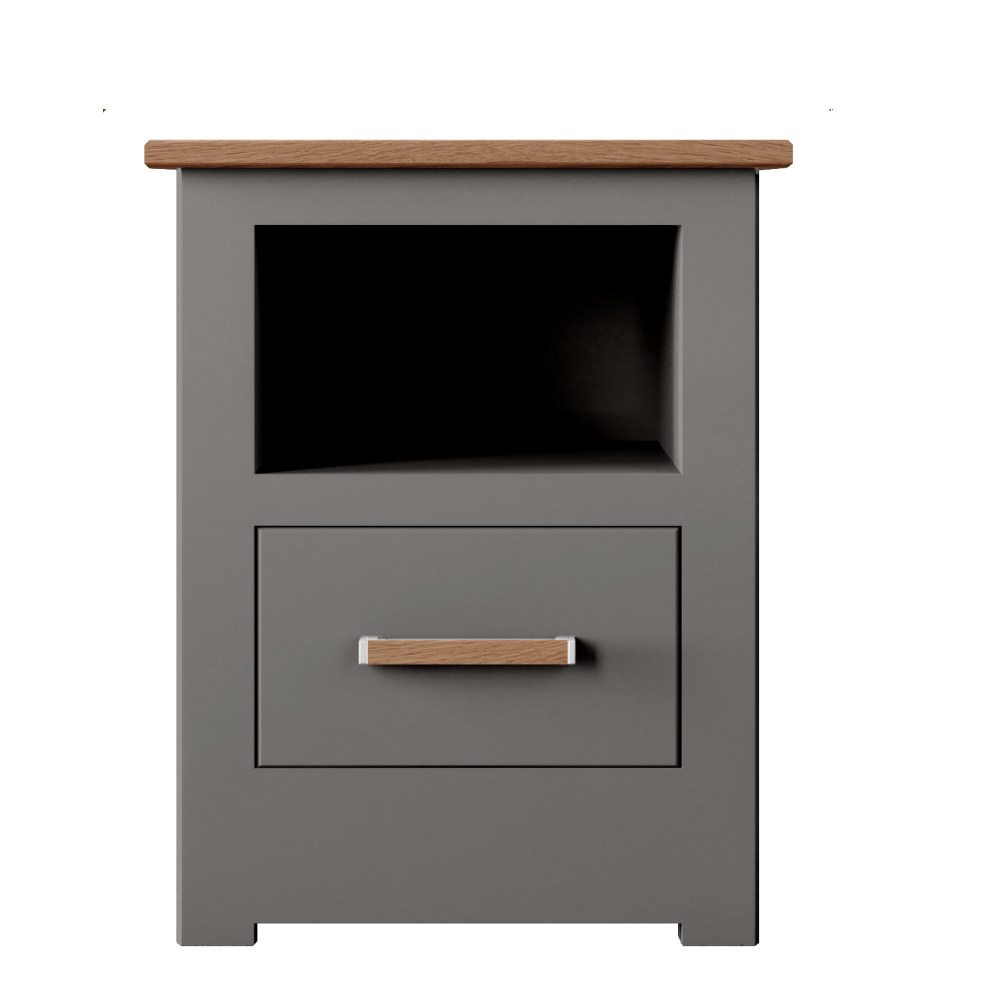 Modo Painted 1 Drawer Open Shelf Bedside