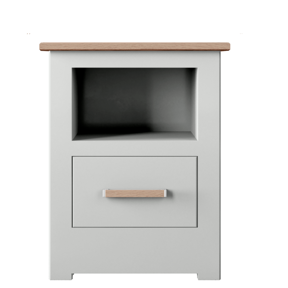 Modo Painted 1 Drawer Open Shelf Bedside