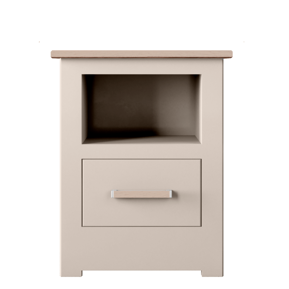 Modo Painted 1 Drawer Open Shelf Bedside