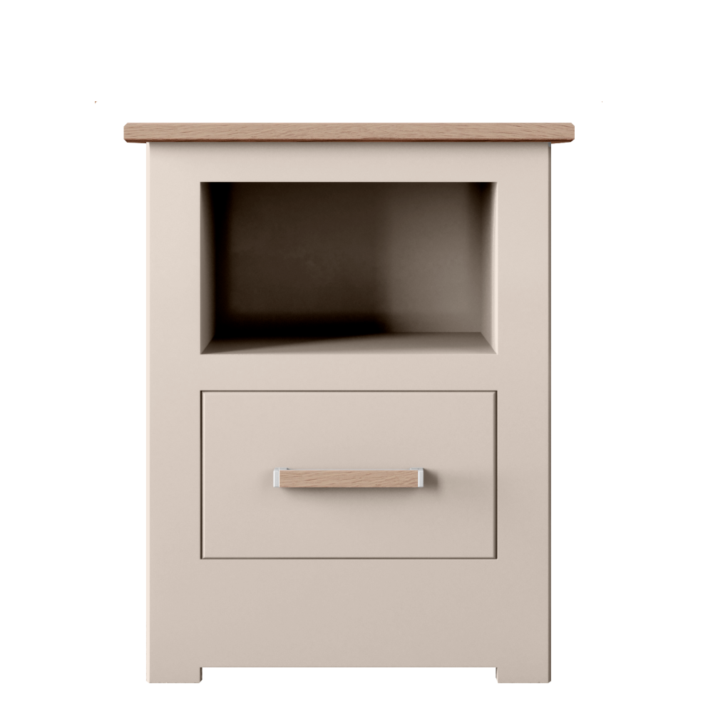 Modo Painted 1 Drawer Open Shelf Bedside