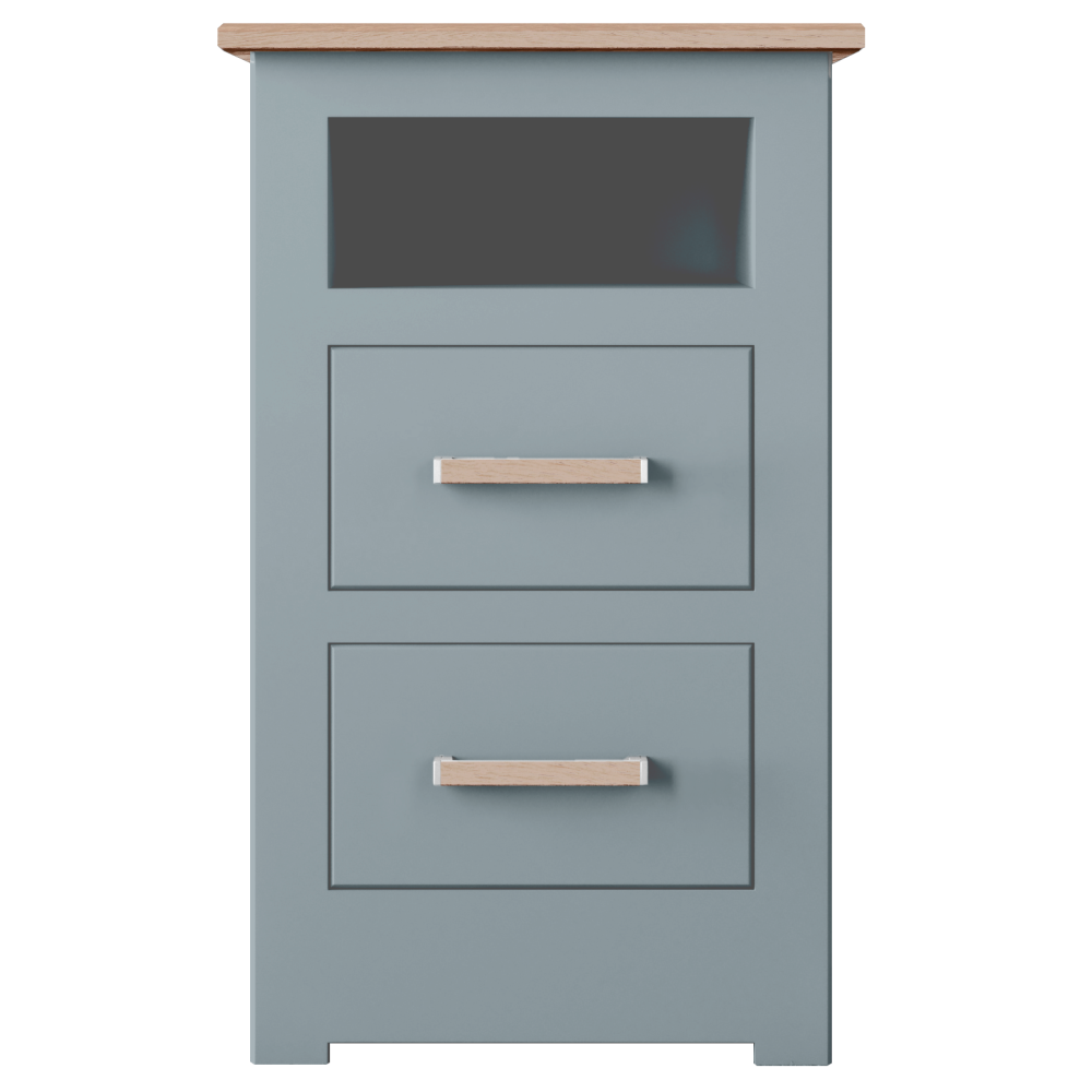 Modo Painted 2 Drawer Open Shelf Bedside