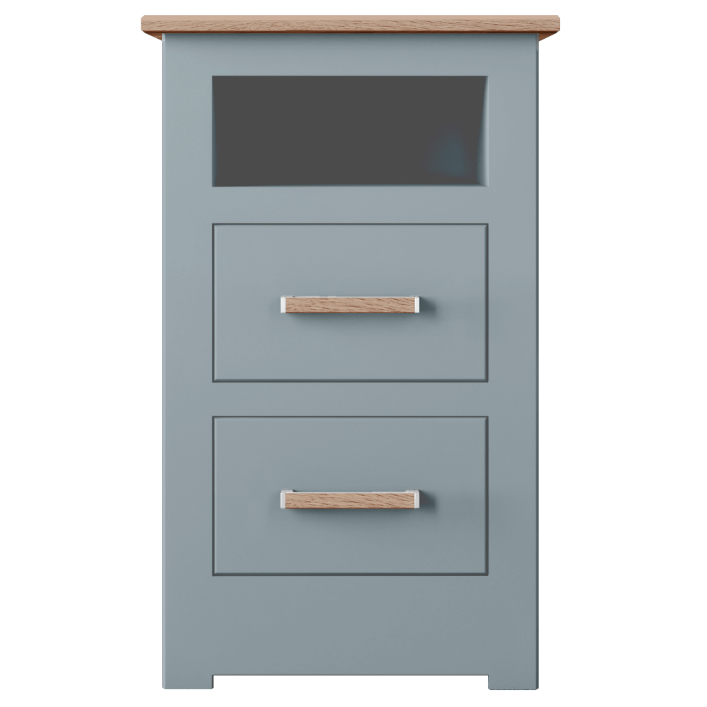 Modo Painted 2 Drawer Open Shelf Bedside
