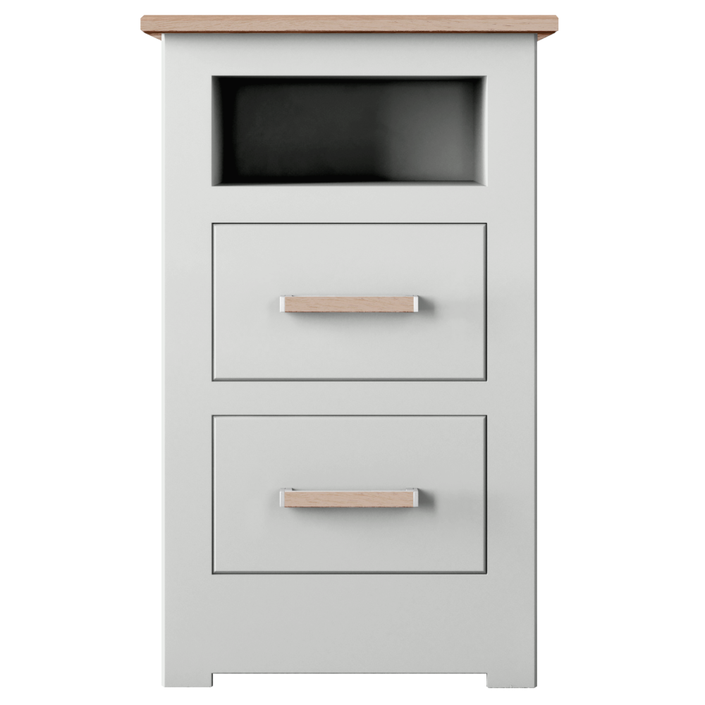 Modo Painted 2 Drawer Open Shelf Bedside