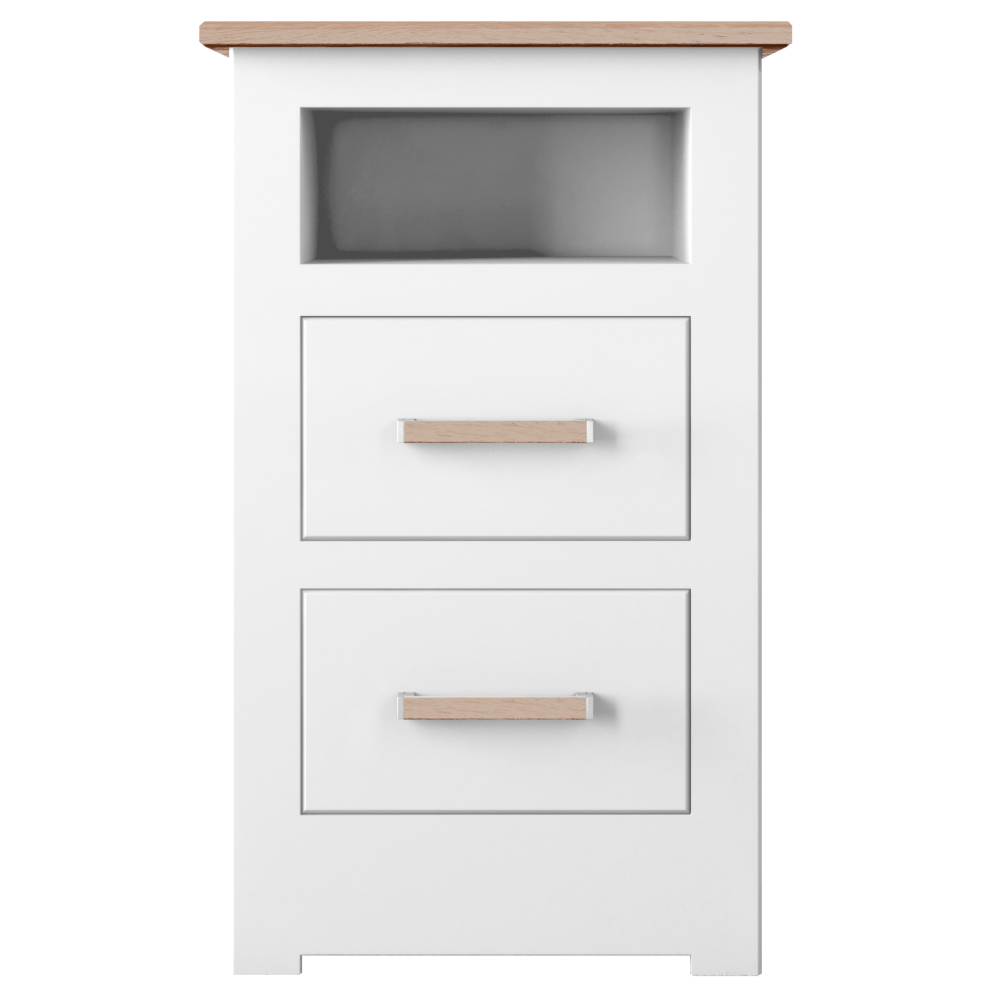 Modo Painted 2 Drawer Open Shelf Bedside