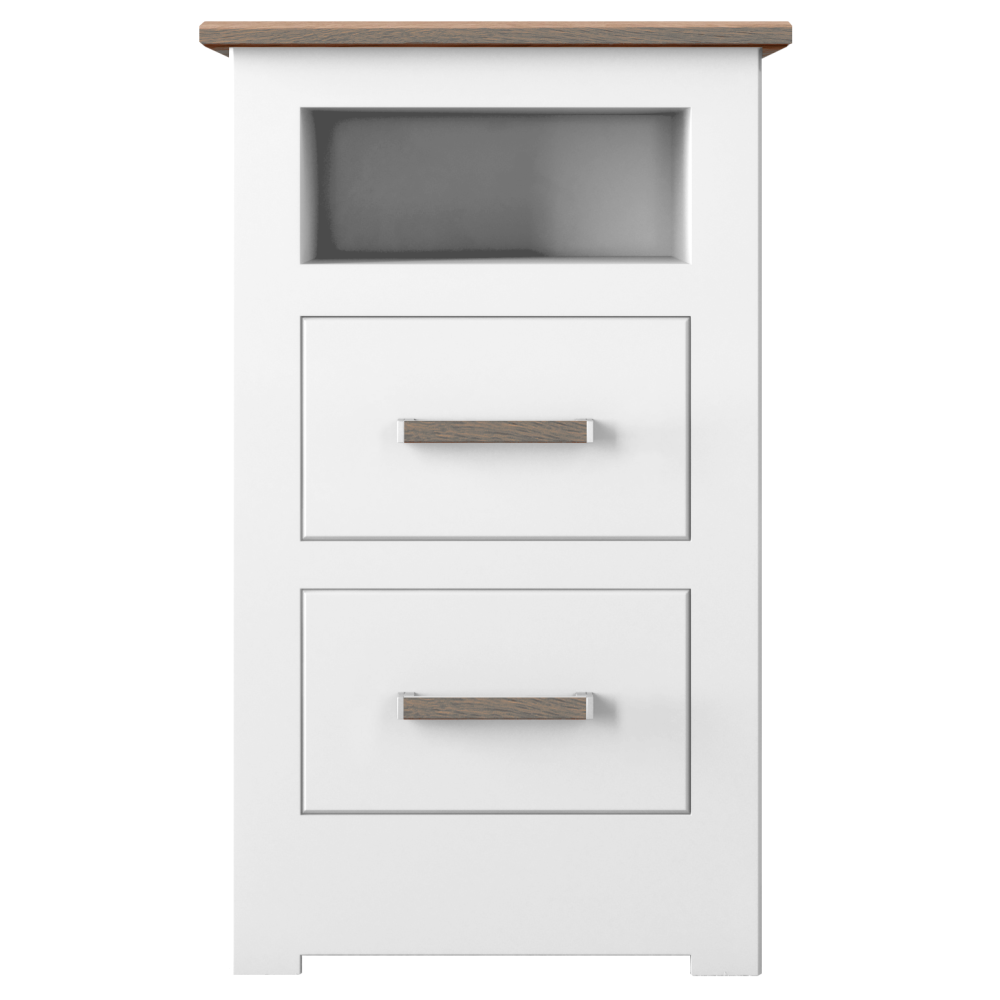 Modo Painted 2 Drawer Open Shelf Bedside