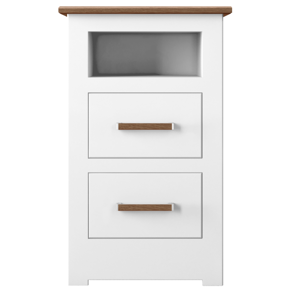Modo Painted 2 Drawer Open Shelf Bedside