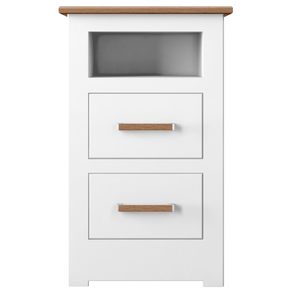 Modo Painted 2 Drawer Open Shelf Bedside