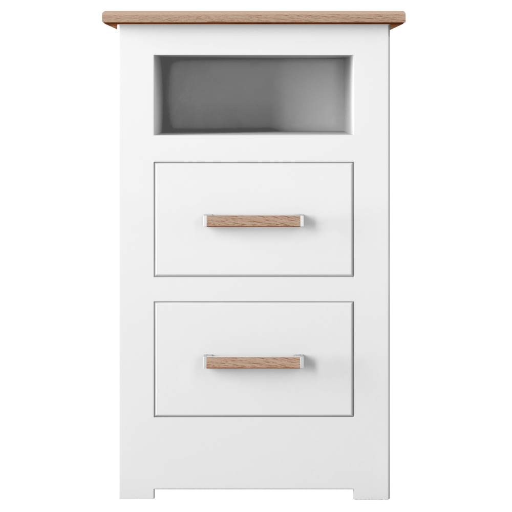 Modo Painted 2 Drawer Open Shelf Bedside