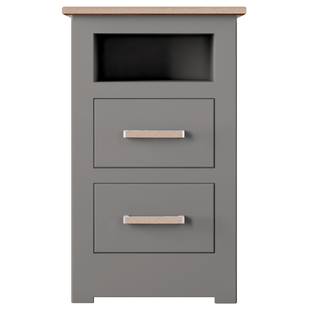 Modo Painted 2 Drawer Open Shelf Bedside