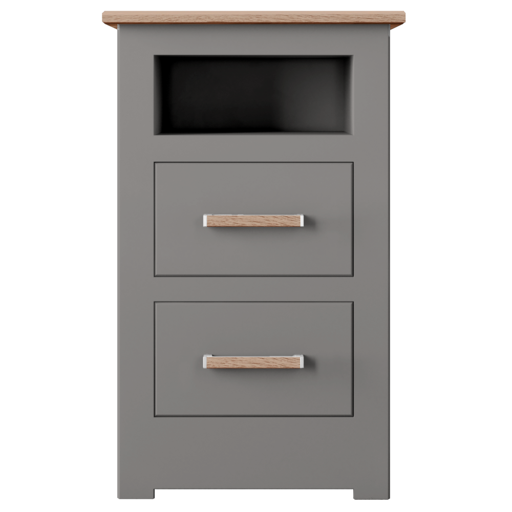Modo Painted 2 Drawer Open Shelf Bedside