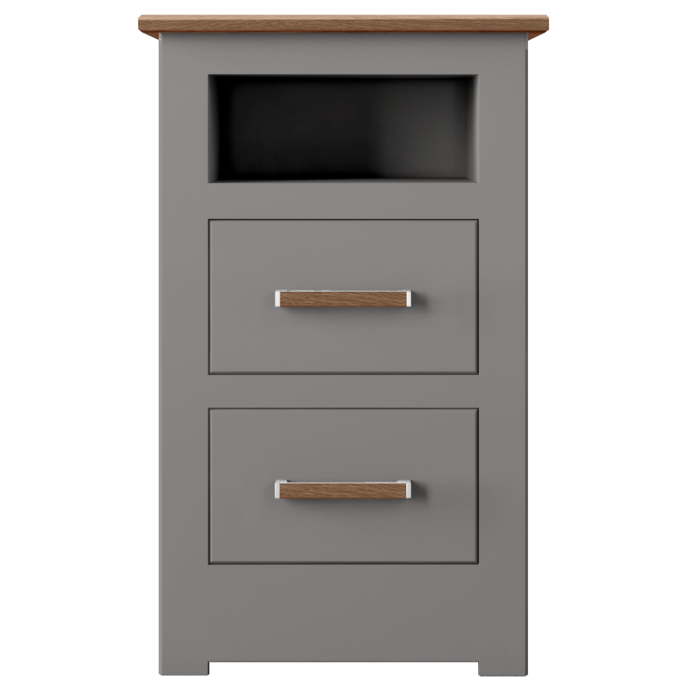Modo Painted 2 Drawer Open Shelf Bedside