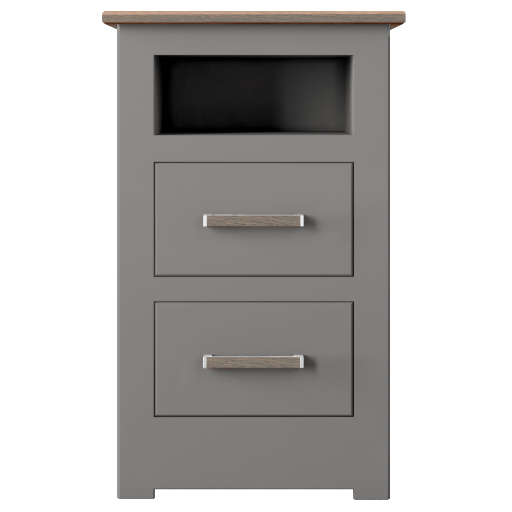 Modo Painted 2 Drawer Open Shelf Bedside