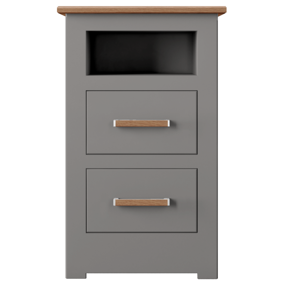 Modo Painted 2 Drawer Open Shelf Bedside