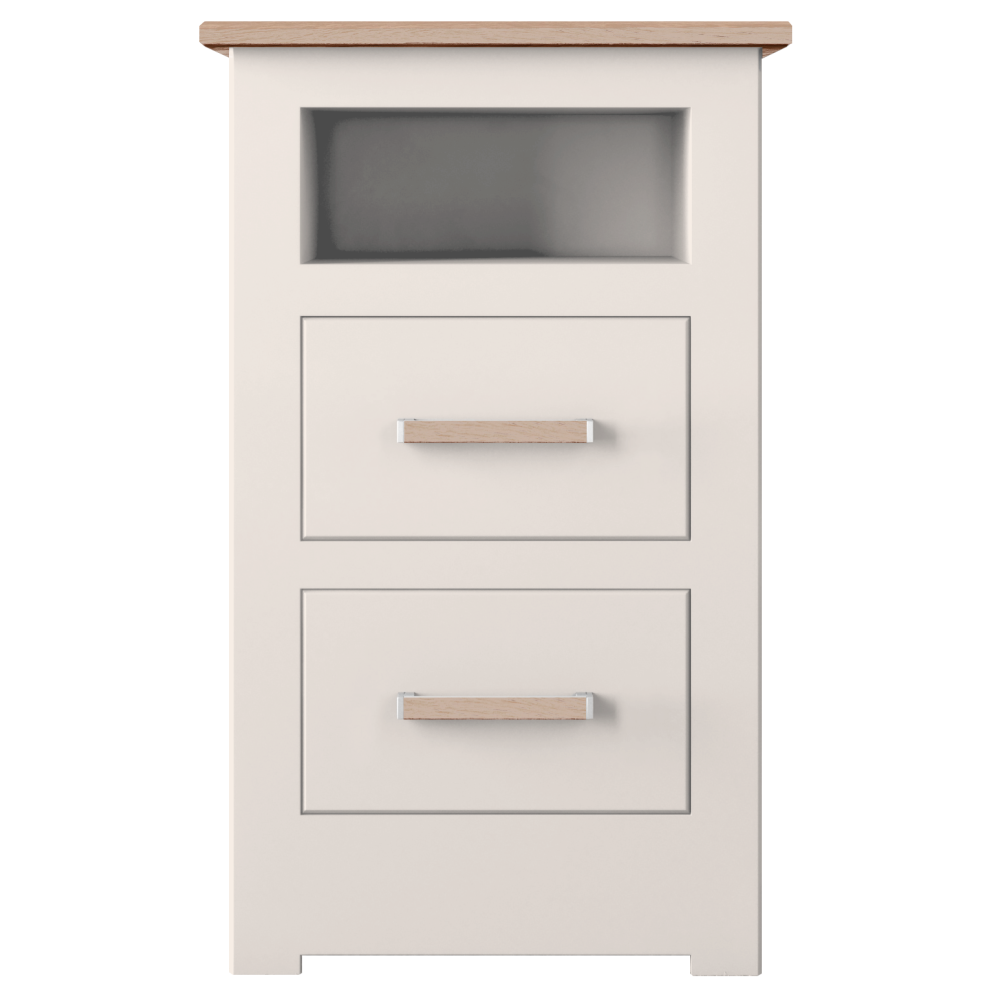 Modo Painted 2 Drawer Open Shelf Bedside