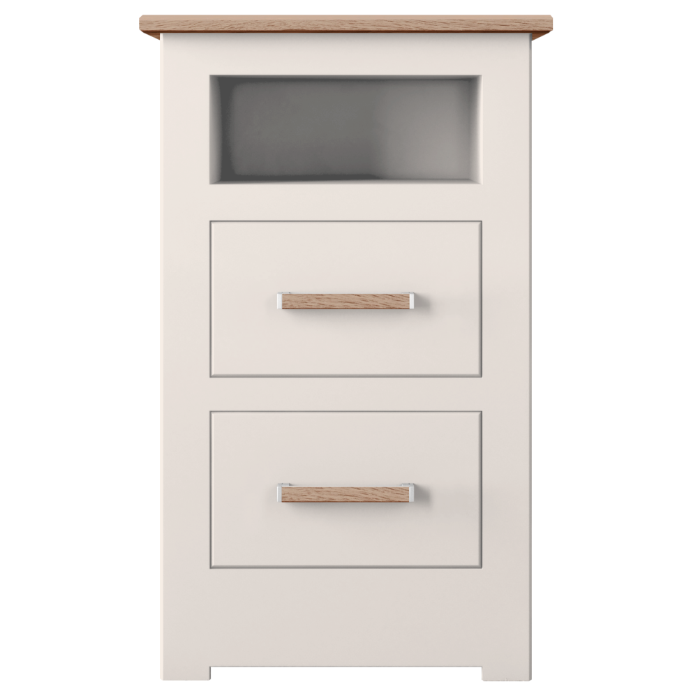 Modo Painted 2 Drawer Open Shelf Bedside