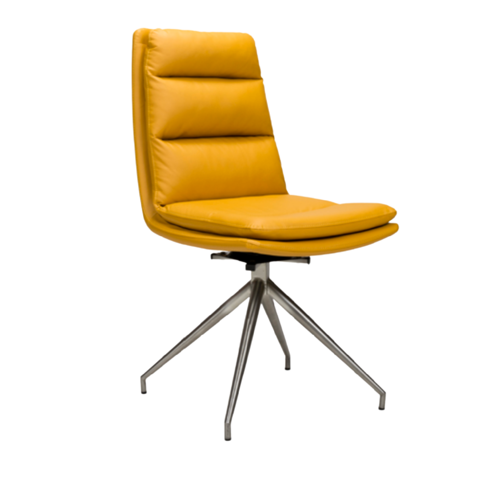 Nobo Swivel Chair Taupe – Brushed Steel Legs