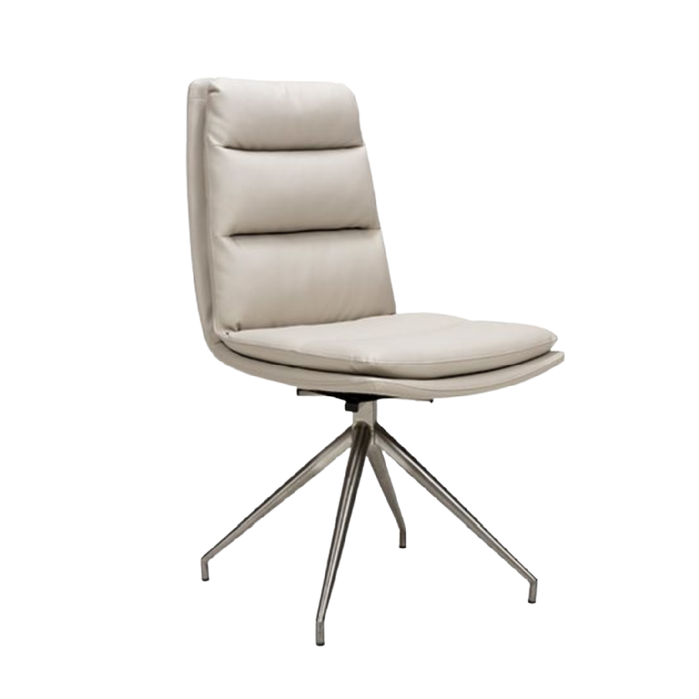 Nobo Swivel Chair Taupe – Brushed Steel Legs