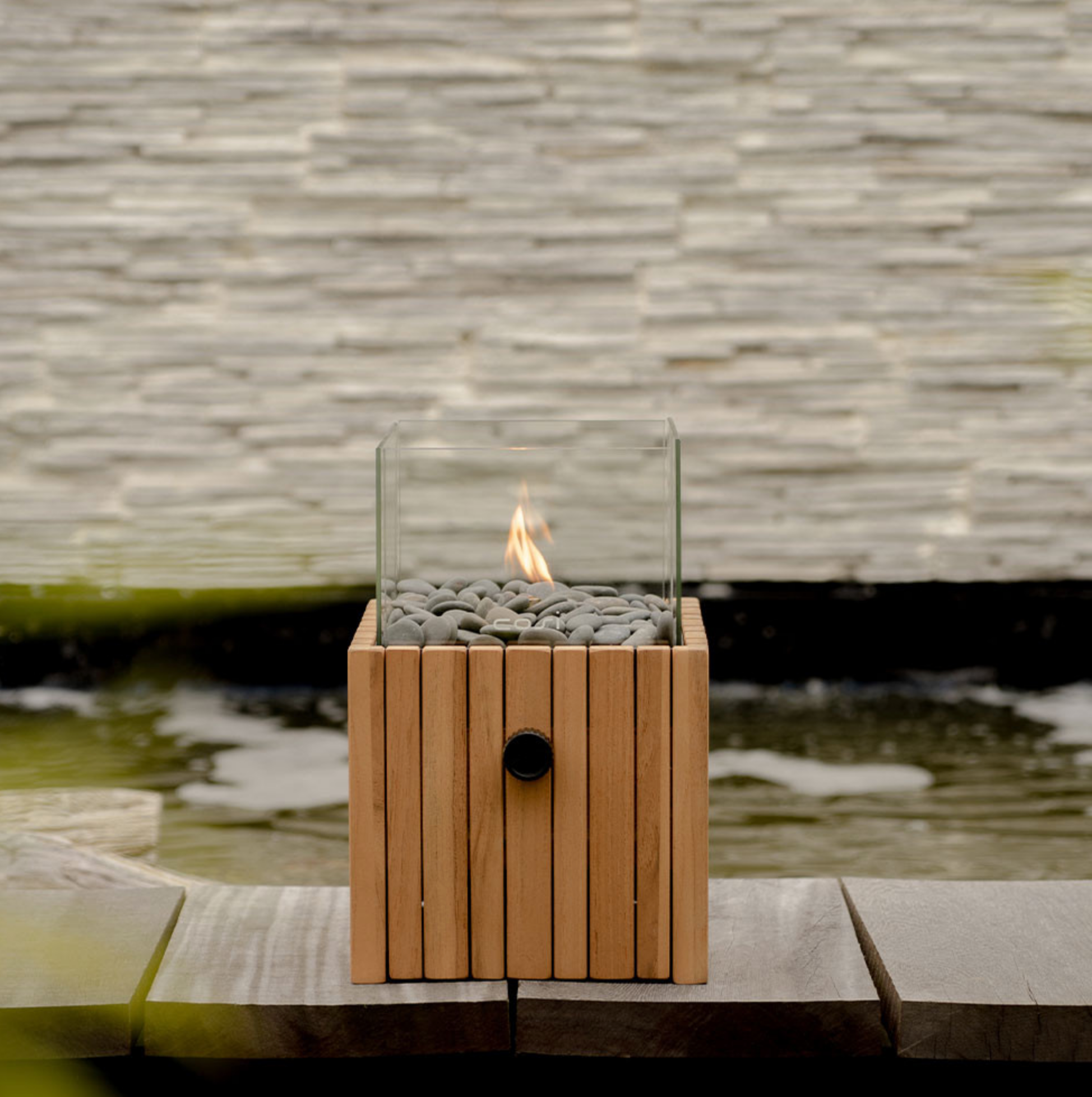 Cosiscoop Timber Square Fire Lantern