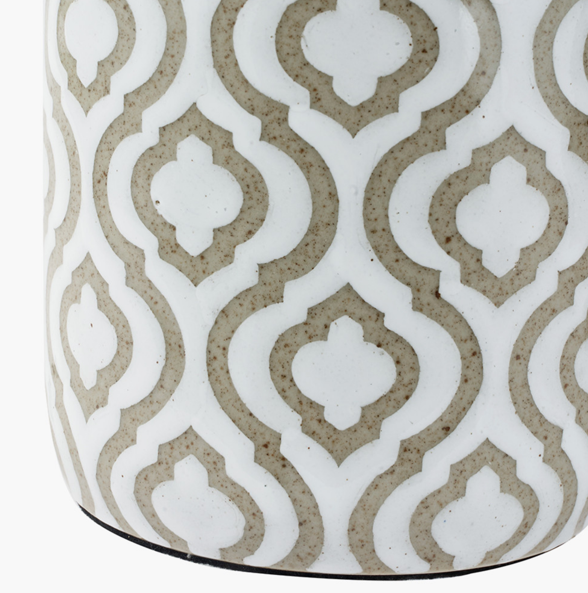 Celia Taupe and White Pattern Ceramic Table Lamp