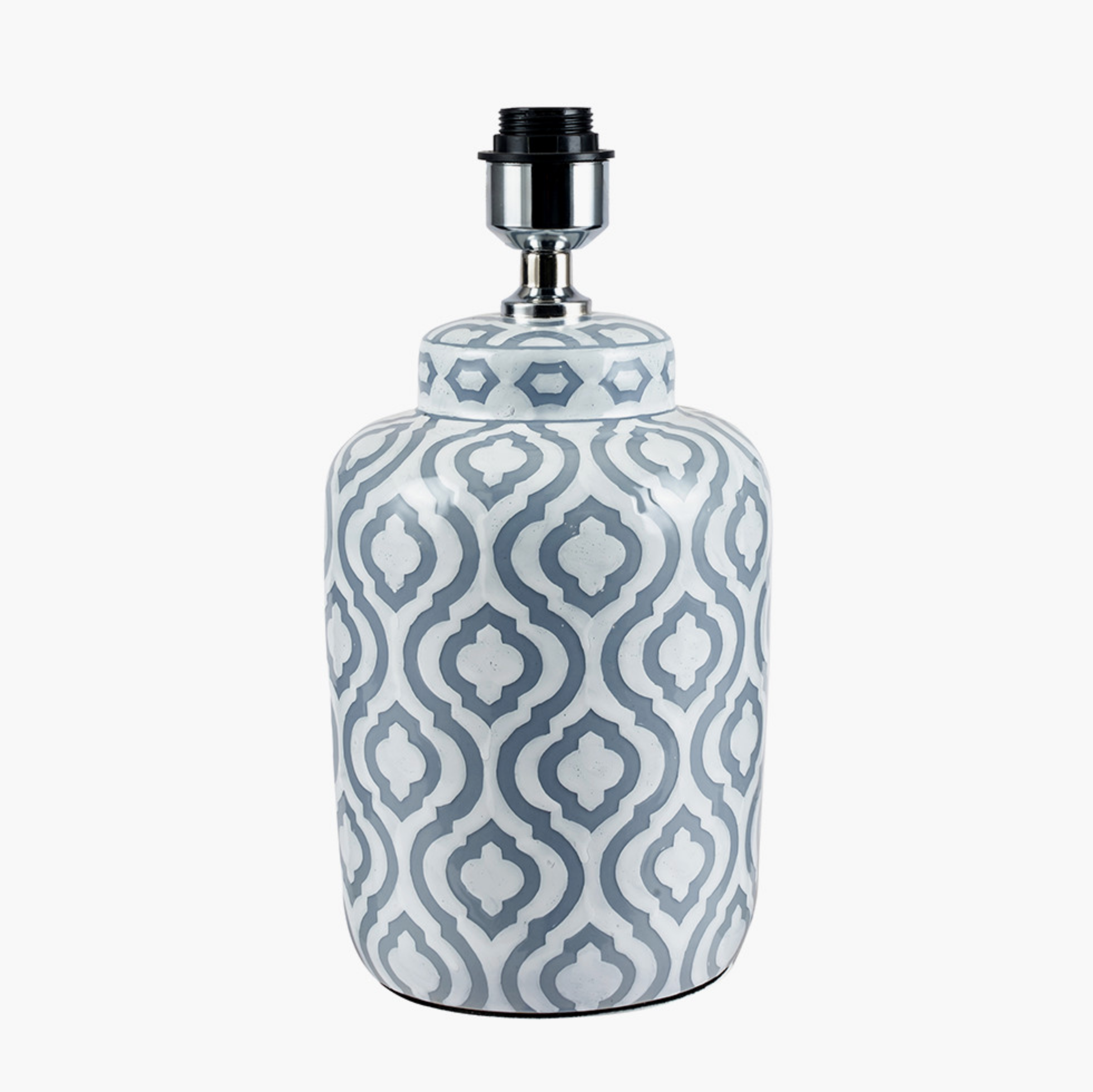 Celia Grey and White Pattern Ceramic Table Lamp