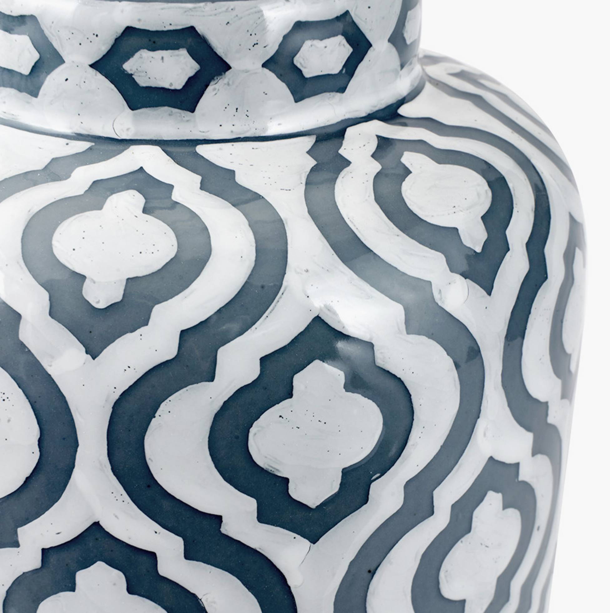 Celia Grey and White Pattern Ceramic Table Lamp