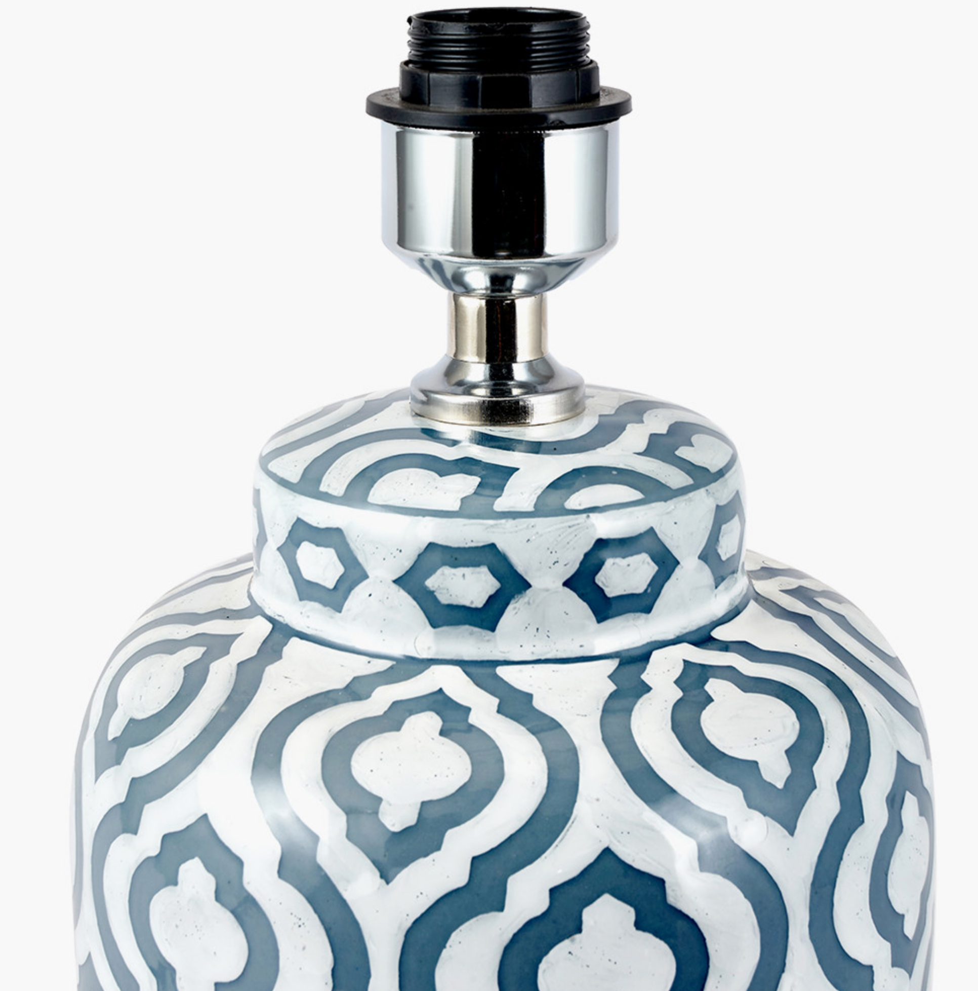 Celia Grey and White Pattern Ceramic Table Lamp