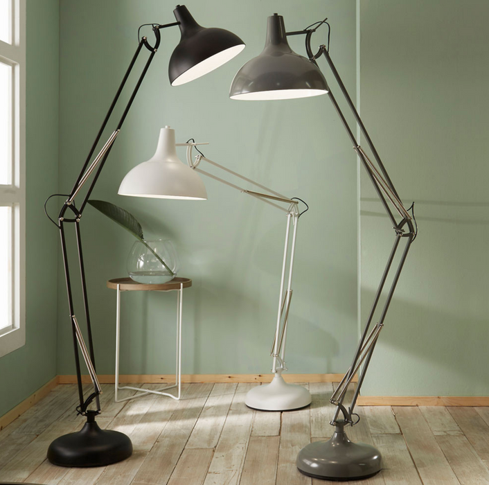 Alonzo Grey Painted Oversize Task Floor Lamp