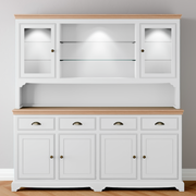 Extra Wide 2 Glazed door Dresser with light pack