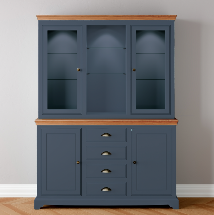 Medium Glazed Dresser with Centre Drawers