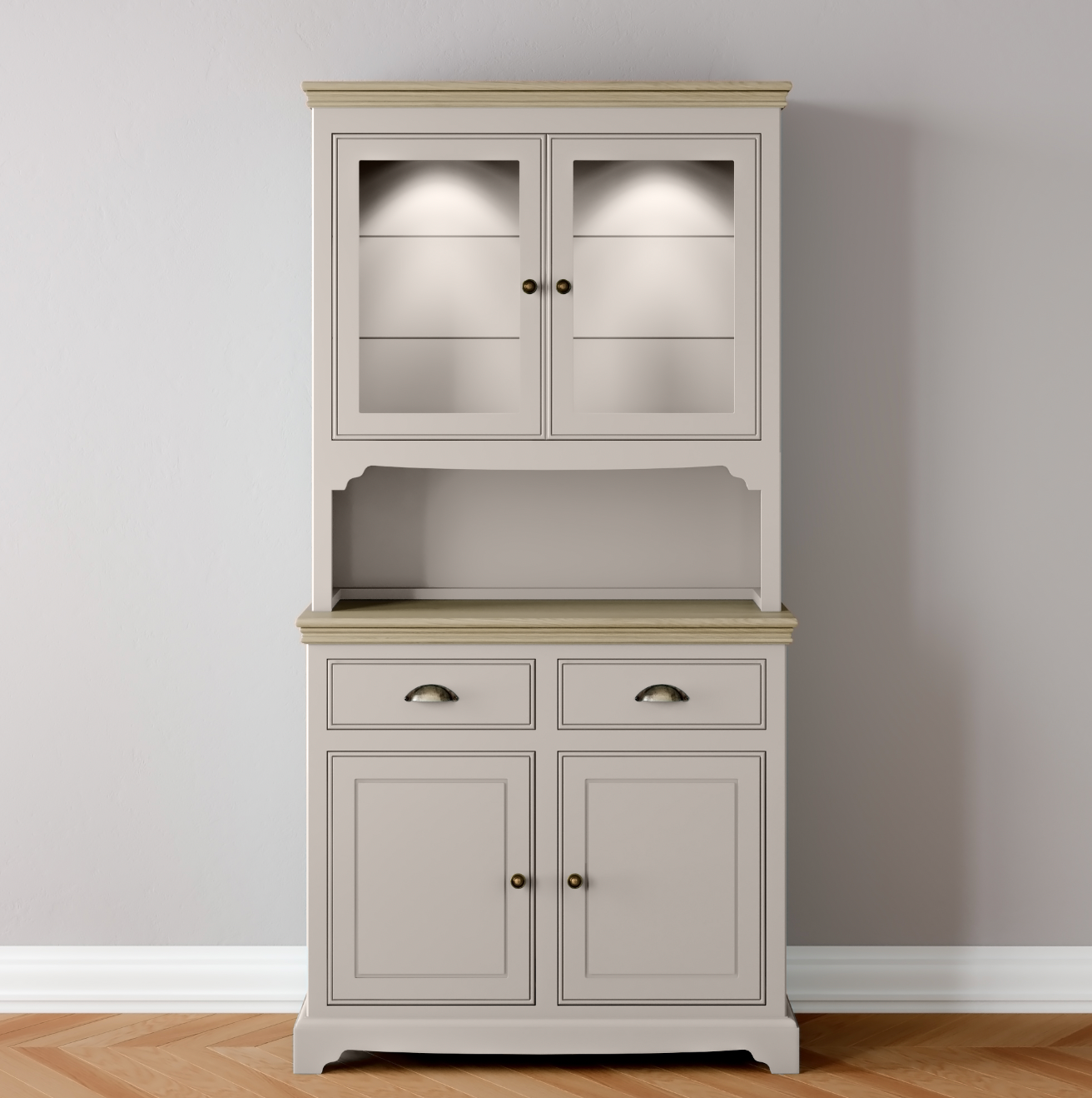 Half Glazed 2 door & Drawer Dresser