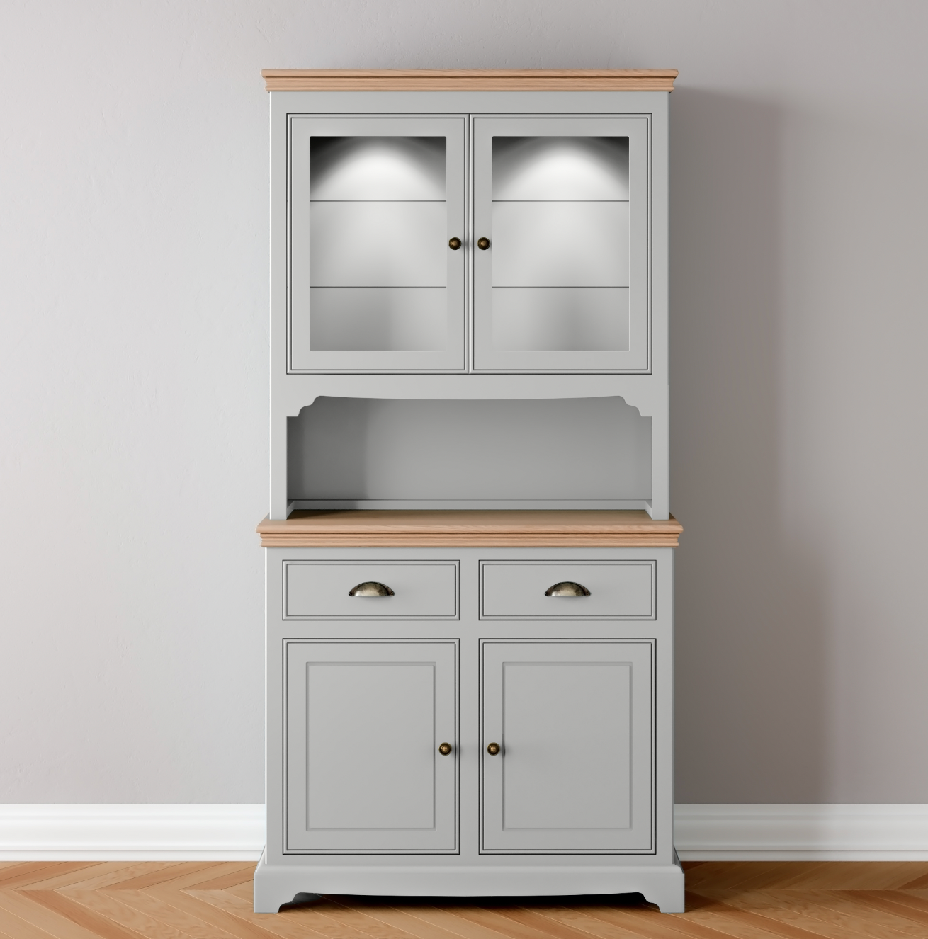 Half Glazed 2 door & Drawer Dresser