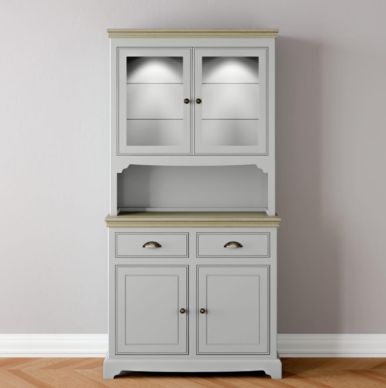 Half Glazed 2 door & Drawer Dresser