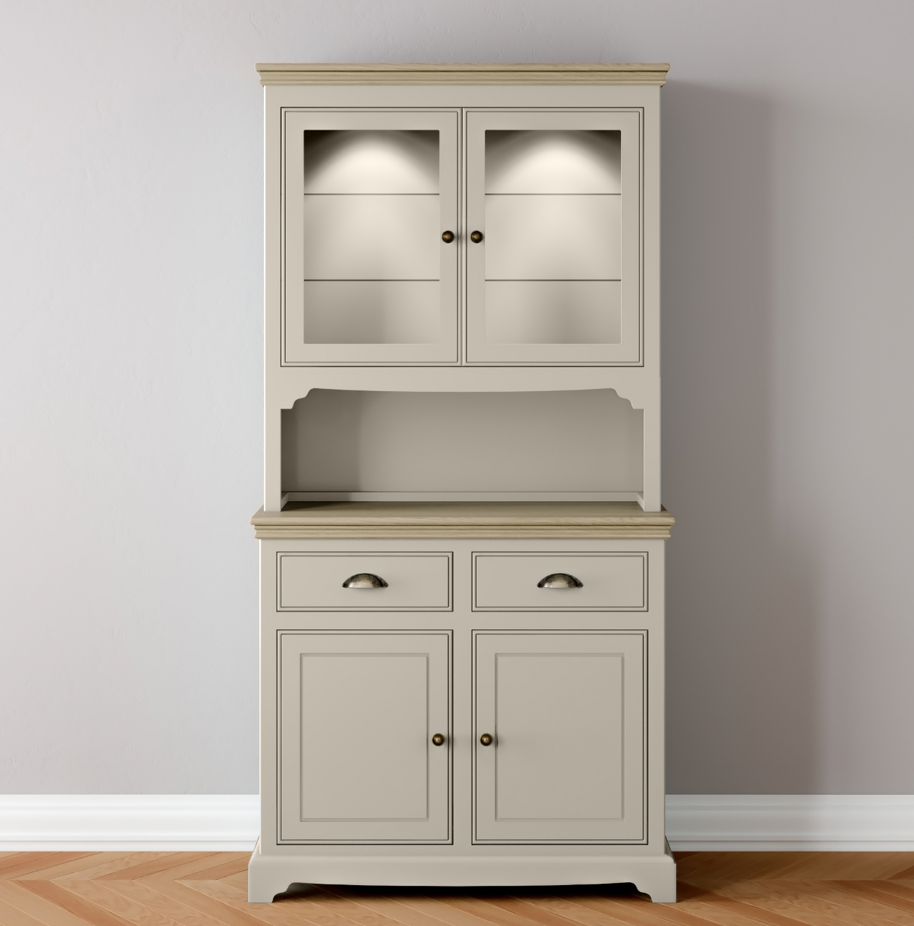 Half Glazed 2 door & Drawer Dresser