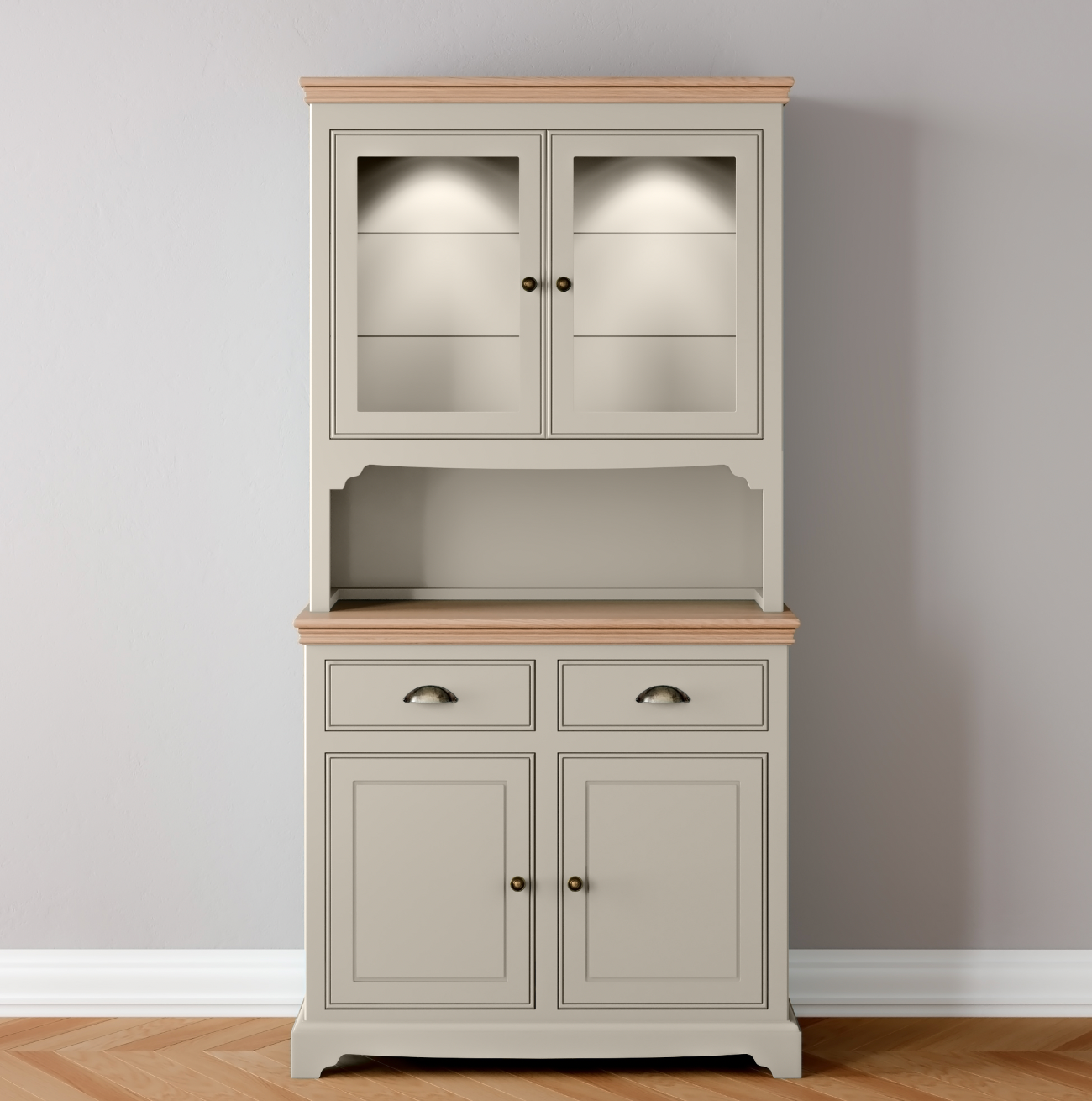 Half Glazed 2 door & Drawer Dresser