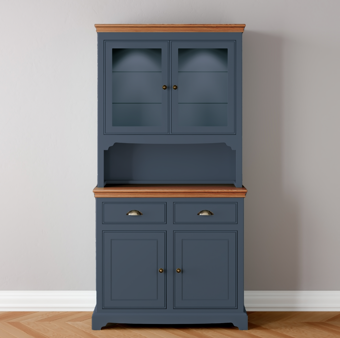 Half Glazed 2 door & Drawer Dresser