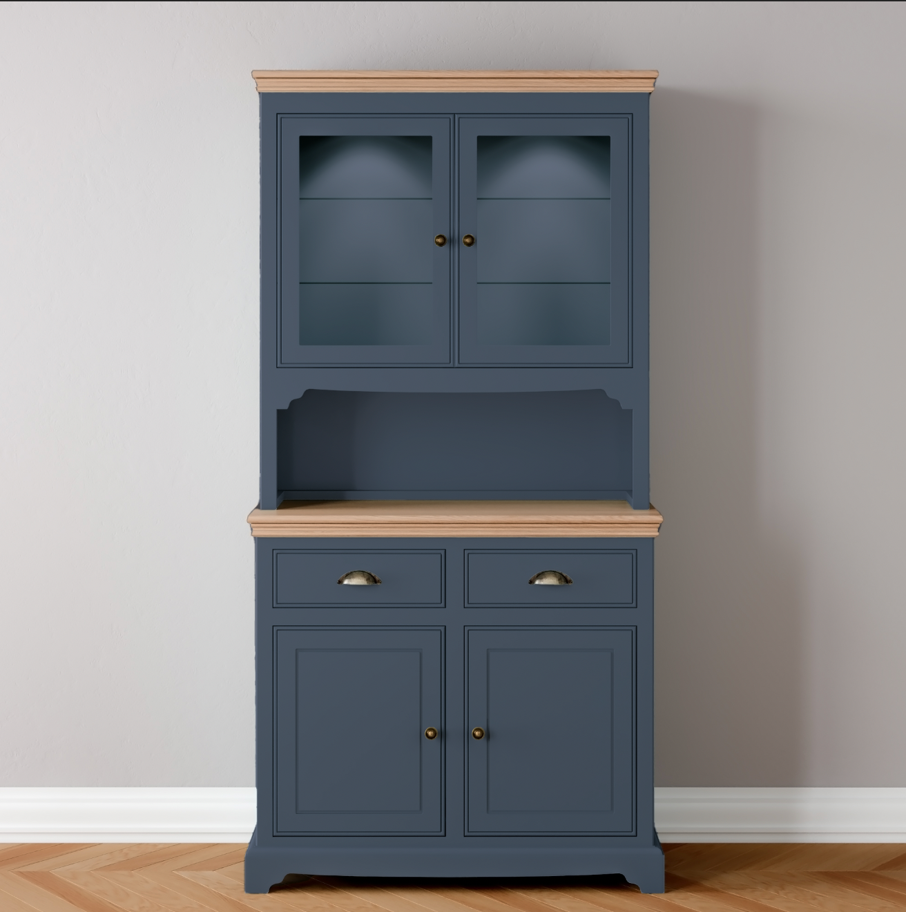 Half Glazed 2 door & Drawer Dresser