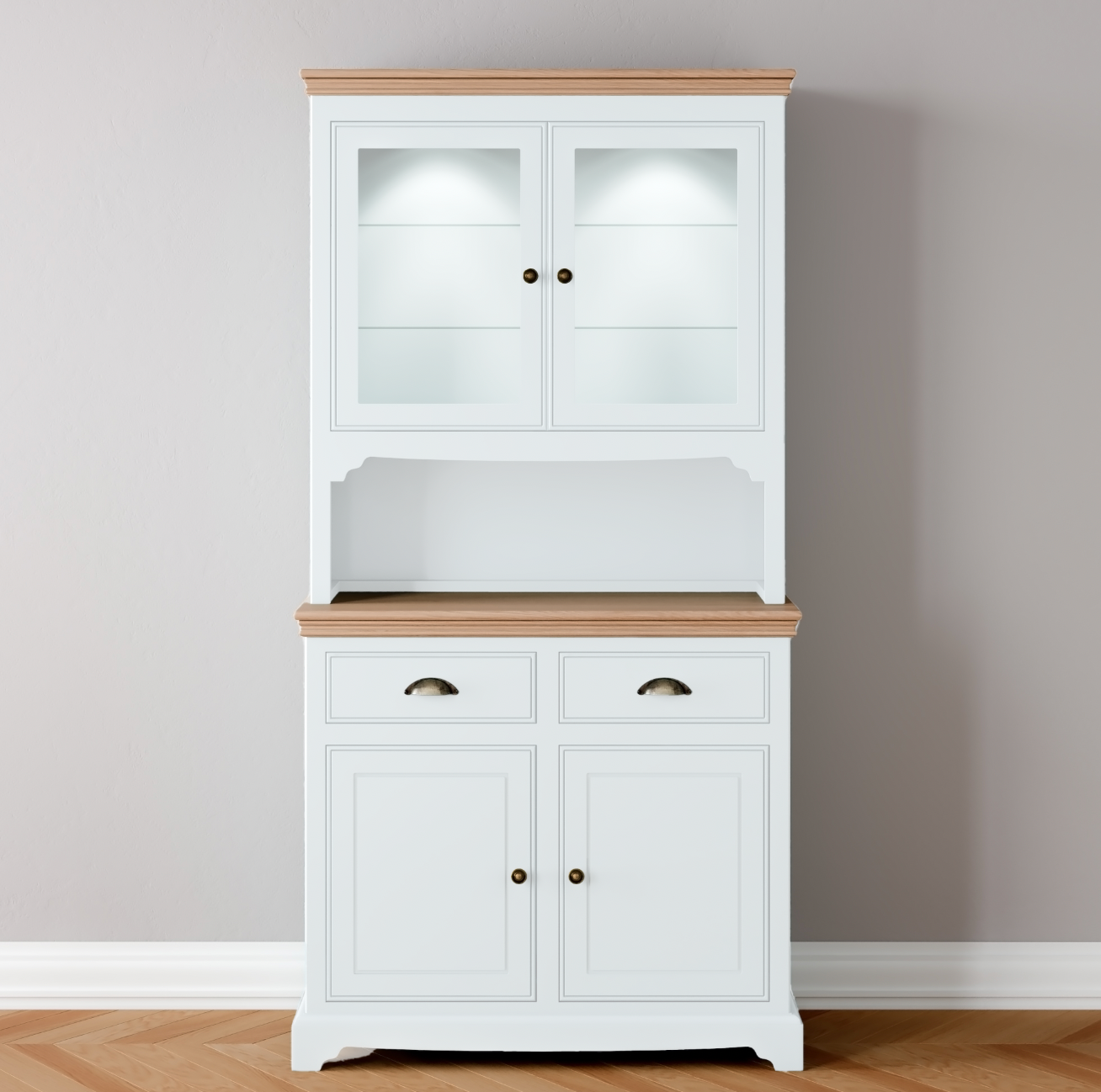 Half Glazed 2 door & Drawer Dresser