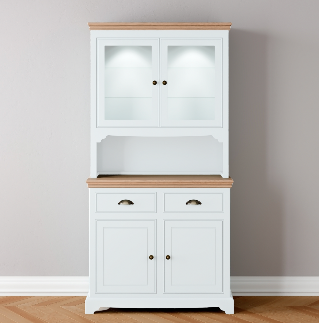 Half Glazed 2 door & Drawer Dresser