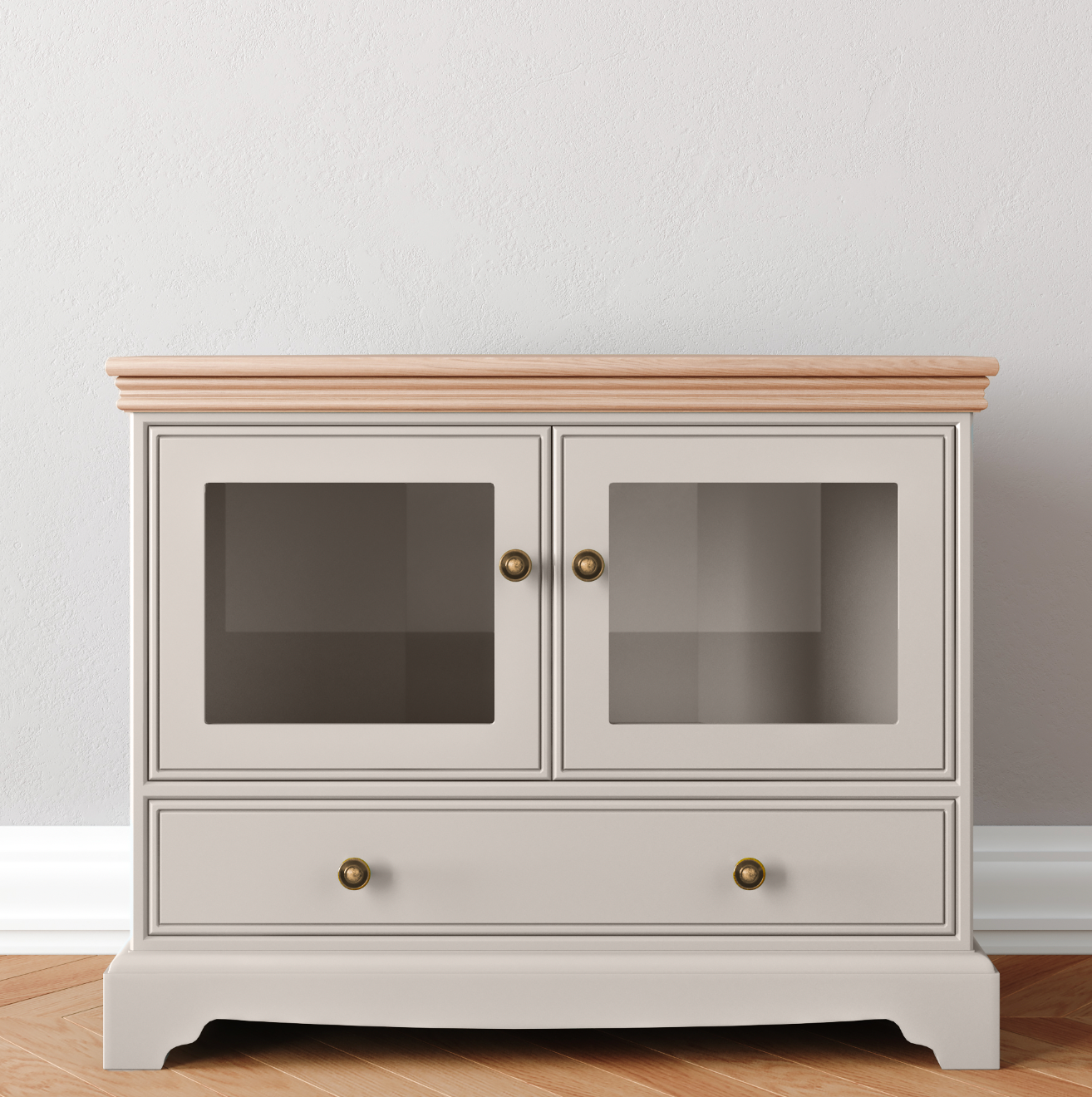 Corner TV Unit with Glass Doors