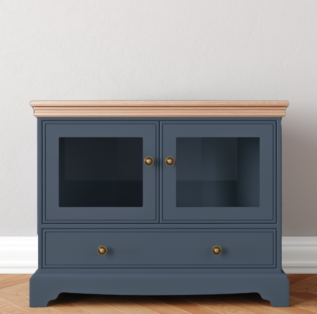 Corner TV Unit with Glass Doors