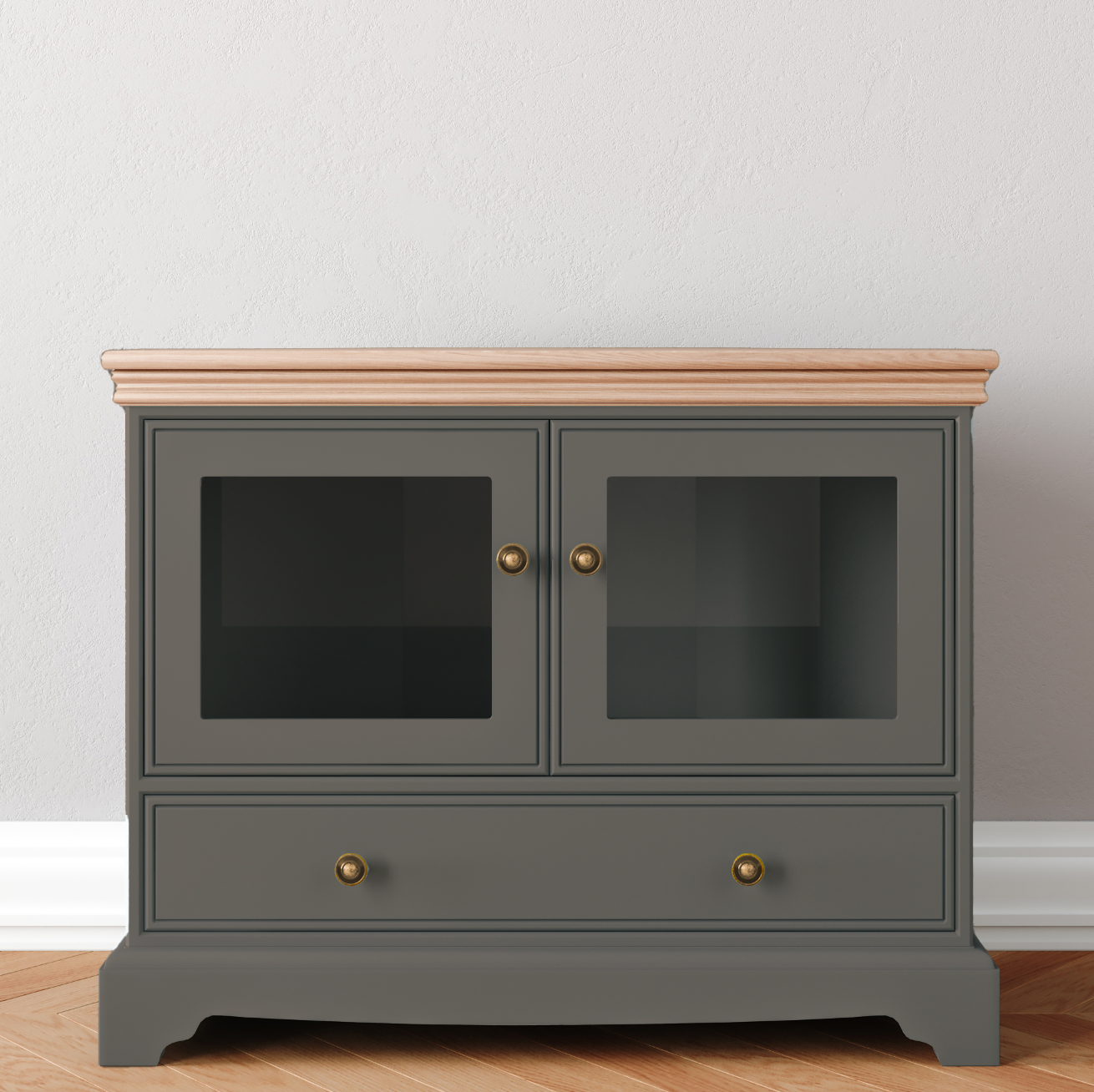 Corner TV Unit with Glass Doors