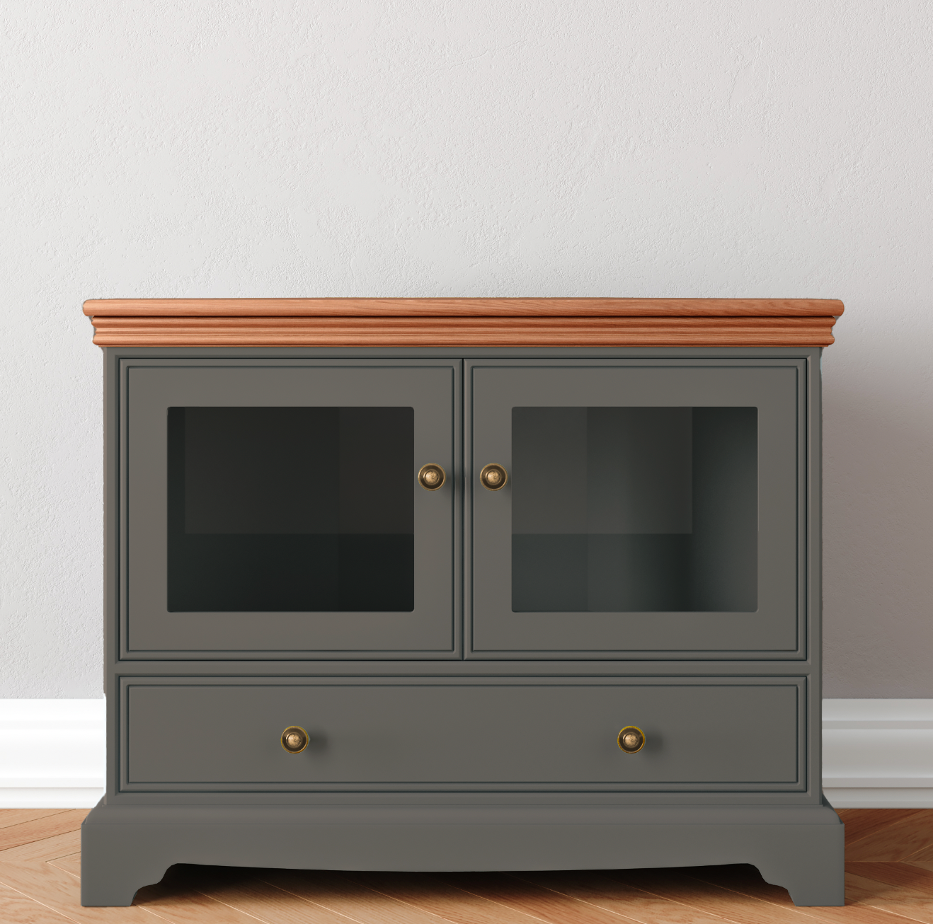Corner TV Unit with Glass Doors