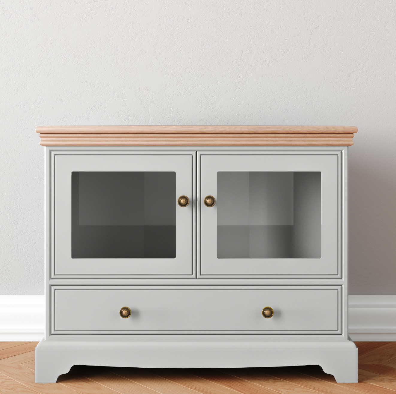 Corner TV Unit with Glass Doors