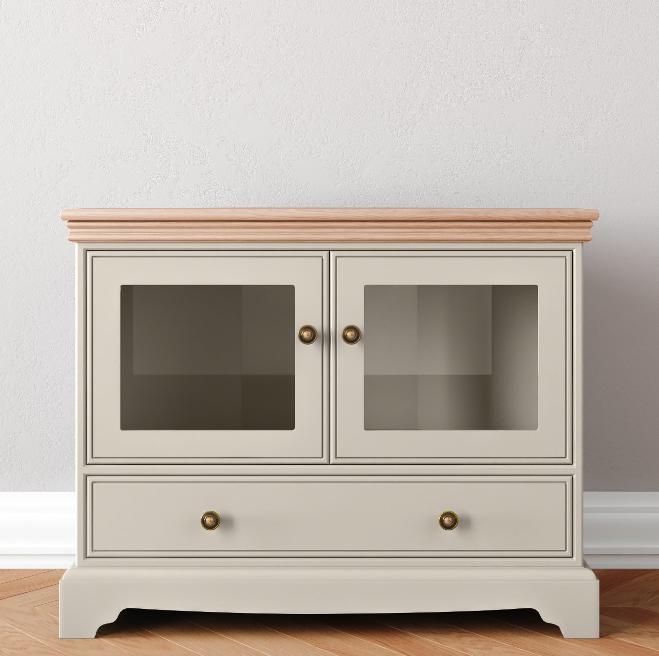 Corner TV Unit with Glass Doors