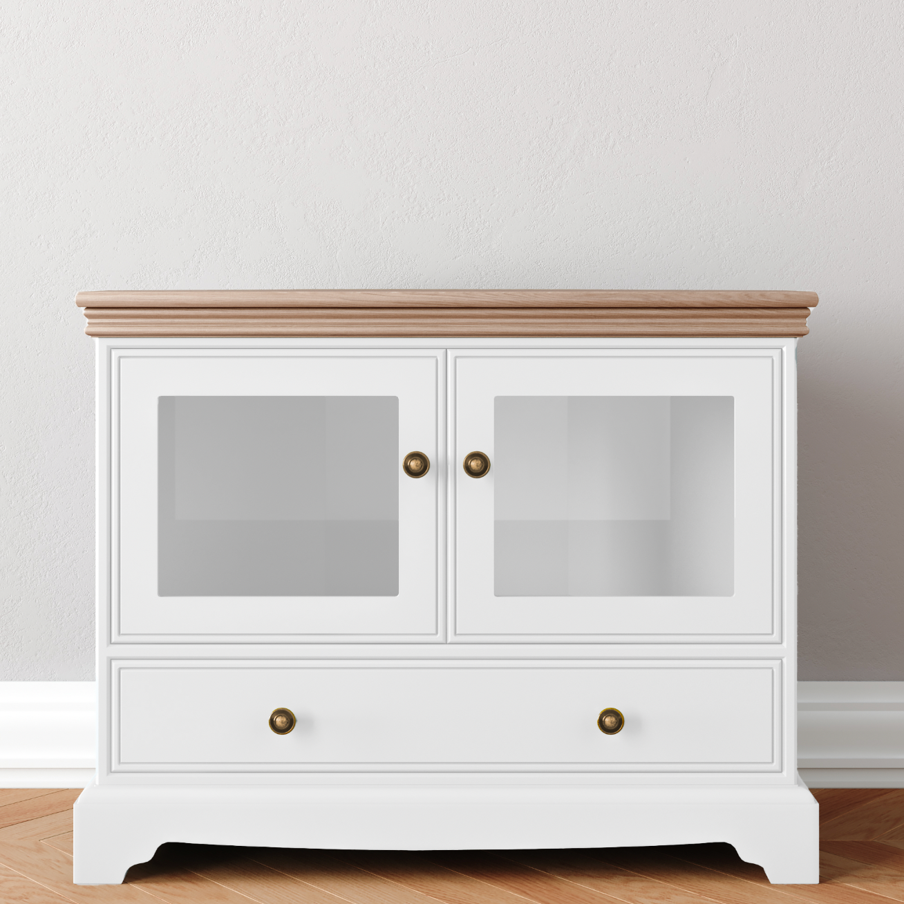 Corner TV Unit with Glass Doors