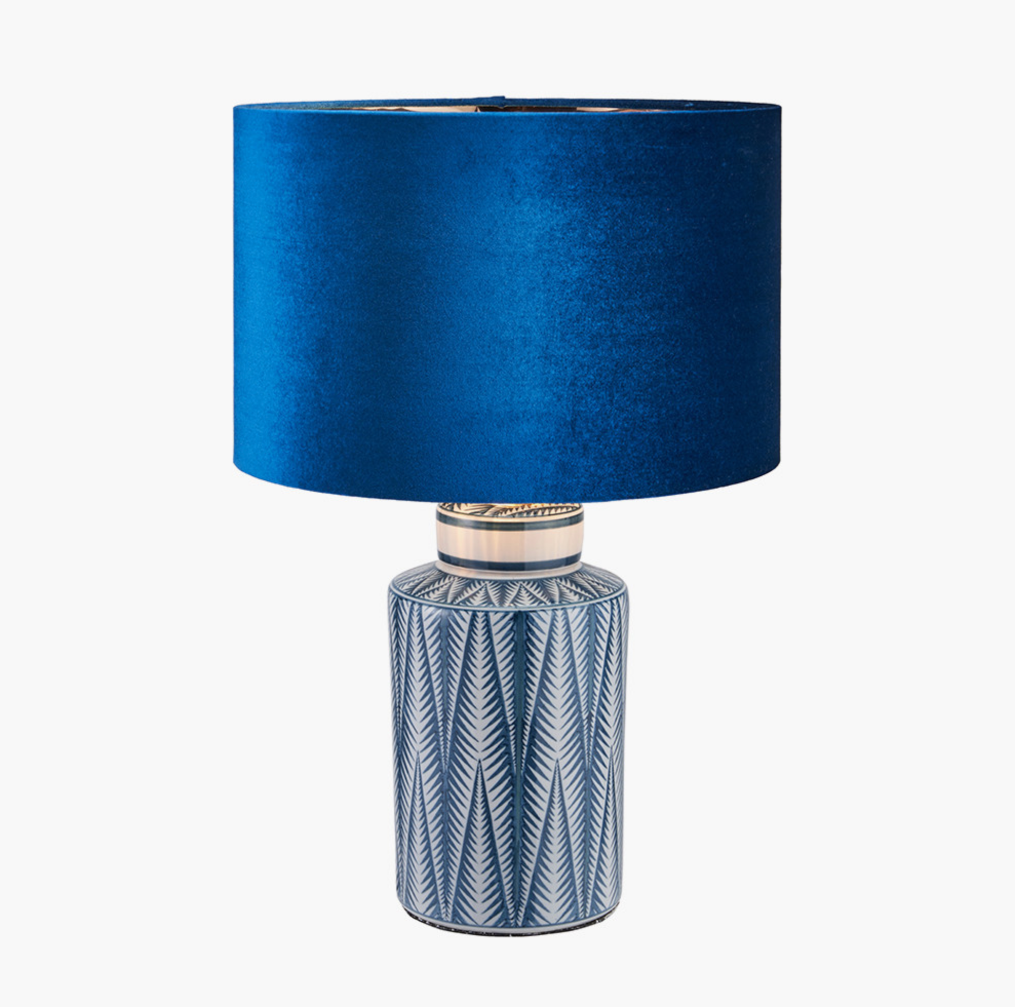 Samara Blue and White Aztec Pattern Ceramic Table Lamp