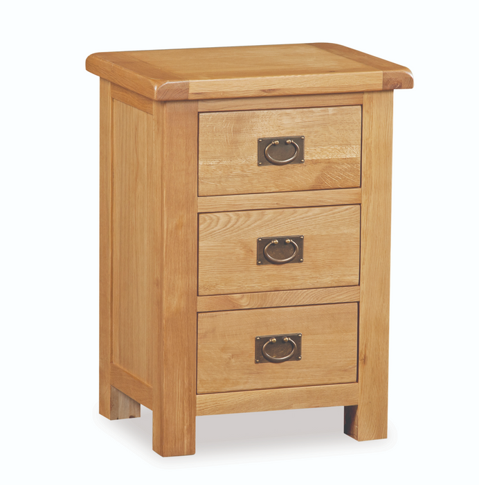 Salisbury chunky oak 3 drawer bedside