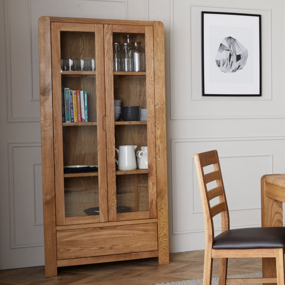 Bergen oak Display cabinet