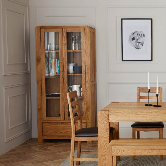 Bergen oak Display cabinet
